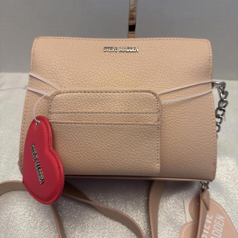 Steve Madden Pink Crossbody Bag W/ Wallet Heart Charm
